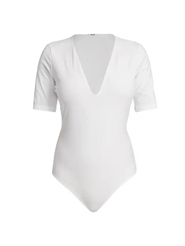 Wolford Women's Deep V-Neck String Bodysuit - White