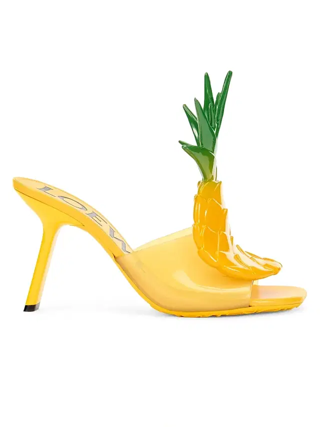 LOEWE Women's x Paula's Ibiza 90MM Pineapple-Appliqué Sandals - Pineapple Yellow