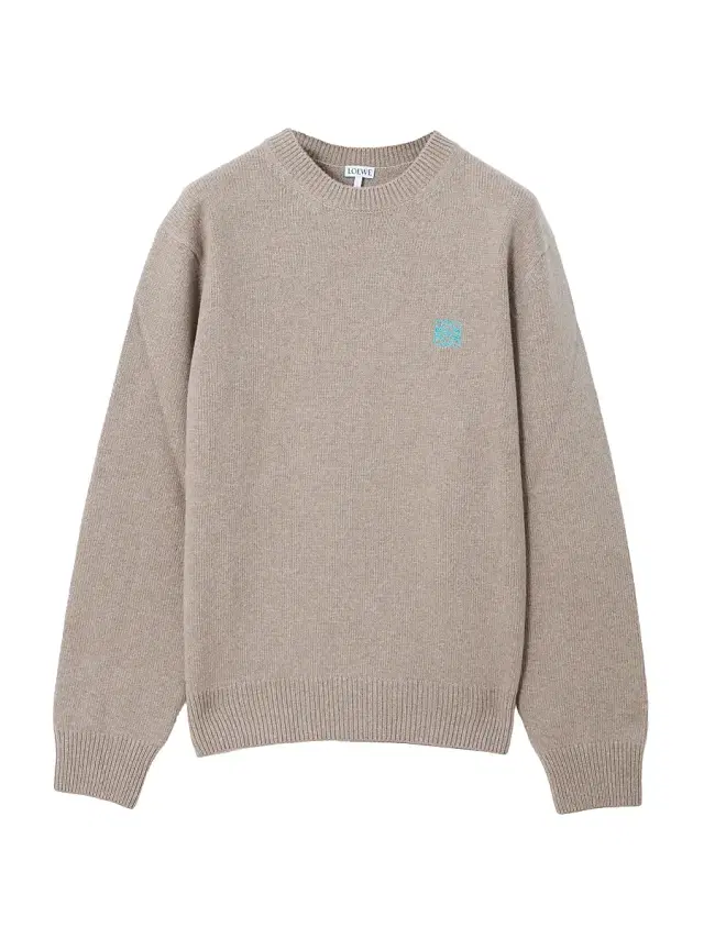 LOEWE Men's Logo Wool Crewneck Sweater - Grey