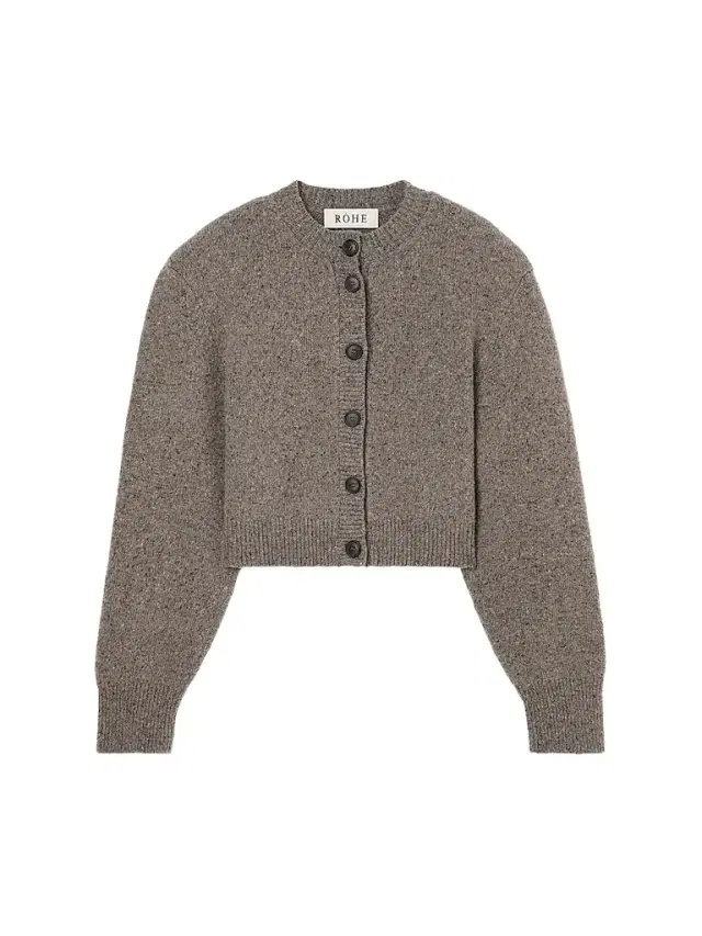 Róhe Women's Mouliné Wool Cardigan - Dark Taupe Melange