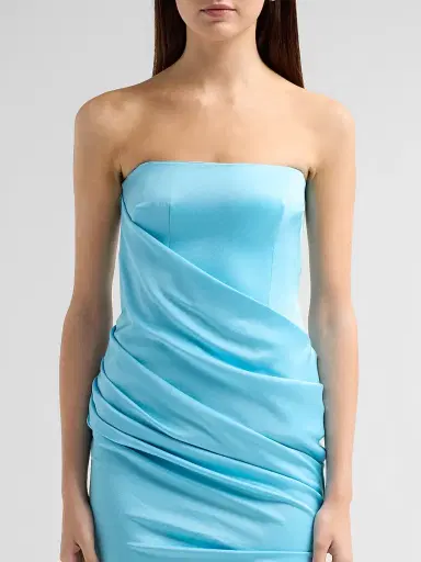 Alex Perry Women's Strapless Drape Longline Corset Column Gown - Aqua | Thumbnail 5 Alex Perry Women's Strapless Drape Longline Corset Column Gown - Aqua | Thumbnail 5