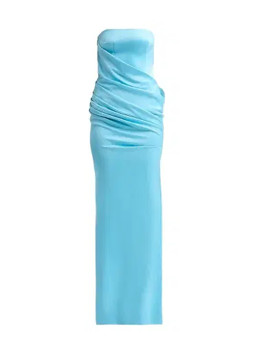 Alex Perry Women's Strapless Drape Longline Corset Column Gown - Aqua | Thumbnail 1 Alex Perry Women's Strapless Drape Longline Corset Column Gown - Aqua | Thumbnail 1