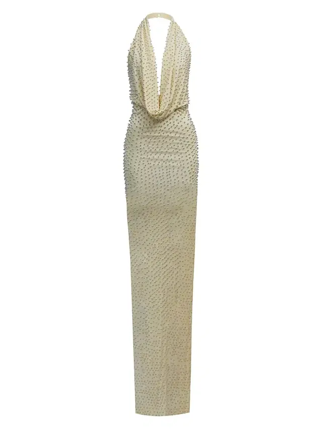 The New Arrivals Ilkyaz Ozel Women's Agel Cowlneck Gown - Butter