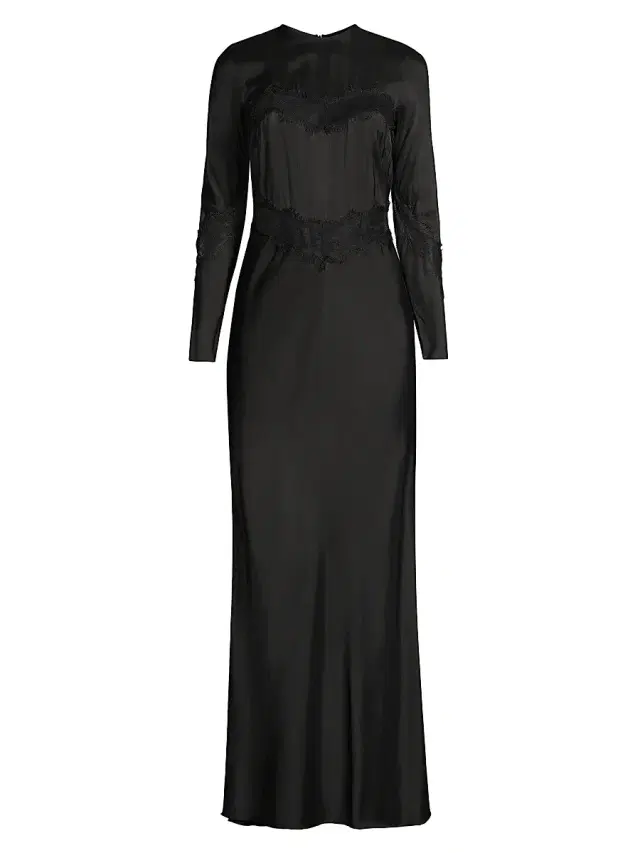 Bec & Bridge Women's Spencer Satin & Lace Maxi Dress - Black