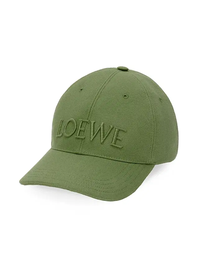 LOEWE Men's  x Paula's Ibiza Logo-Embroidered Cotton Cap - Sage Green