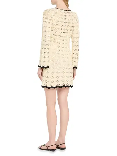 Zimmermann Women's Rhiannon Crochet Minidress - White Black - Size 2 | Thumbnail 3 Zimmermann Women's Rhiannon Crochet Minidress - White Black - Size 2 | Thumbnail 3