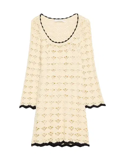 Zimmermann Women's Rhiannon Crochet Minidress - White Black - Size 2 | Thumbnail 1 Zimmermann Women's Rhiannon Crochet Minidress - White Black - Size 2 | Thumbnail 1