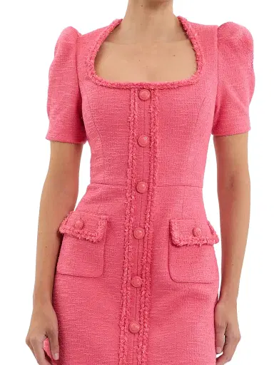Rebecca Vallance Women's Montana Tweed Minidress - Rose | Thumbnail 6 Rebecca Vallance Women's Montana Tweed Minidress - Rose | Thumbnail 6