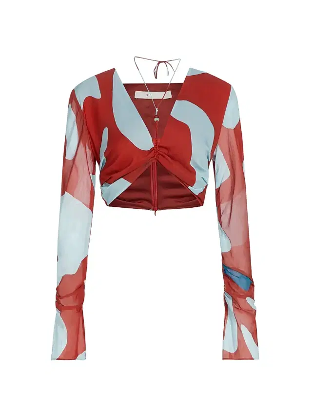 SIR. Women's Reflexión Frankie Geometric Crop Top - Ruby Reflection
