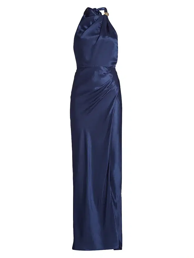 Nicholas the Label Women's Galilea Satin Column Gown - Navy