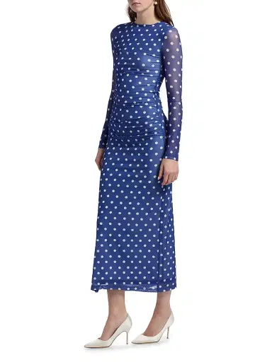 ASTON STUDIO Women's Le Fleur Ezli Polka-Dot Maxi Dress - Royal Antique - Size 2 | Thumbnail 4 ASTON STUDIO Women's Le Fleur Ezli Polka-Dot Maxi Dress - Royal Antique - Size 2 | Thumbnail 4