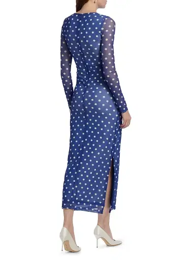 ASTON STUDIO Women's Le Fleur Ezli Polka-Dot Maxi Dress - Royal Antique - Size 2 | Thumbnail 5 ASTON STUDIO Women's Le Fleur Ezli Polka-Dot Maxi Dress - Royal Antique - Size 2 | Thumbnail 5