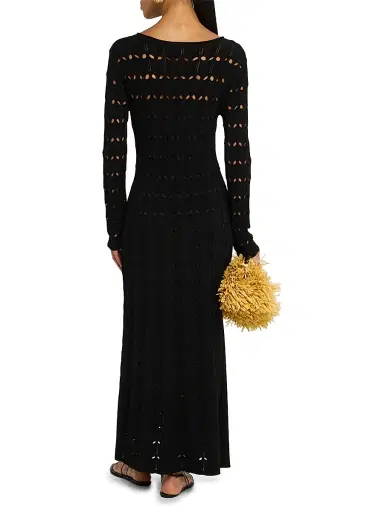 Zimmermann Women's Rhiannon Pointelle-Knit Maxi Dress - Black | Thumbnail 4 Zimmermann Women's Rhiannon Pointelle-Knit Maxi Dress - Black | Thumbnail 4