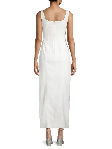 Misha Women's Franka Bonded Crêpe Notch Midi-Dress - Ivory - Size XS | Thumbnail 5 Misha Women's Franka Bonded Crêpe Notch Midi-Dress - Ivory - Size XS | Thumbnail 5