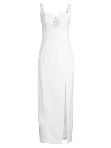 Misha Women's Franka Bonded Crêpe Notch Midi-Dress - Ivory - Size XS | Thumbnail 1 Misha Women's Franka Bonded Crêpe Notch Midi-Dress - Ivory - Size XS | Thumbnail 1