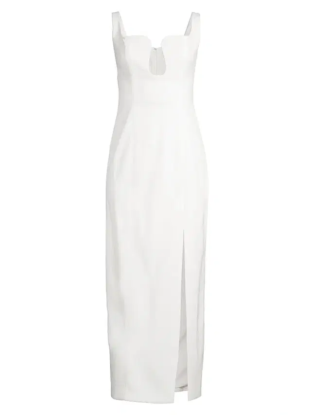 Misha Women's Franka Bonded Crêpe Notch Midi-Dress -