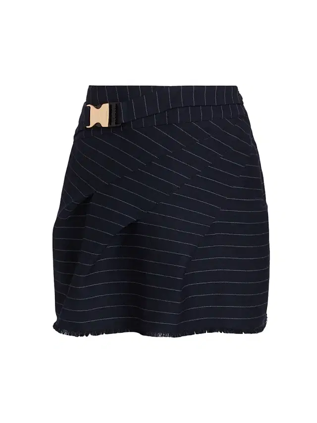 NICHOLAS Women's Kay Pinstriped Miniskirt - Navy