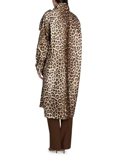 Zimmermann Women's In Illustration Leopard-Print Twill Trench Coat - Chocolate | Thumbnail 5