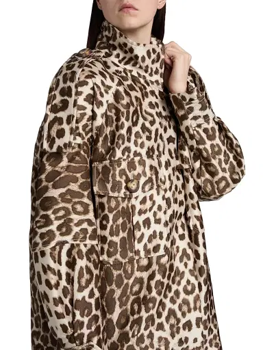 Zimmermann Women's In Illustration Leopard-Print Twill Trench Coat - Chocolate | Thumbnail 6