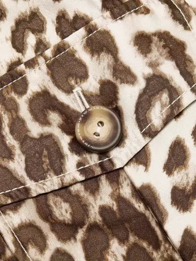 Zimmermann Women's In Illustration Leopard-Print Twill Trench Coat - Chocolate | Thumbnail 7
