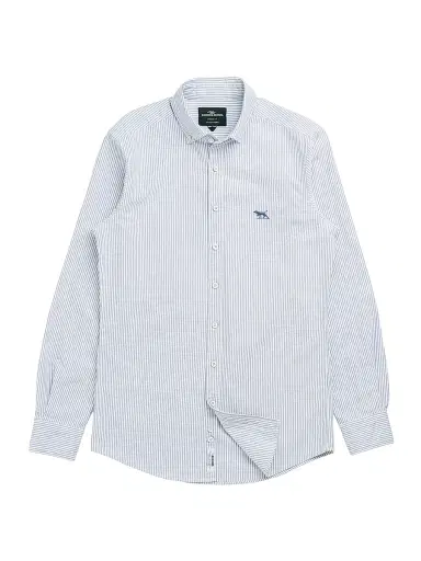 Rodd & Gunn Men's Gunn Striped Cotton Slim-Fit Oxford Shirt - Royal - Size Small | Thumbnail 1