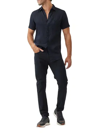 Rodd & Gunn Men's Palm Heights Linen Short-Sleeve Shirt - Midnight | Thumbnail 2