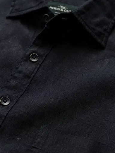 Rodd & Gunn Men's Palm Heights Linen Short-Sleeve Shirt - Midnight | Thumbnail 5