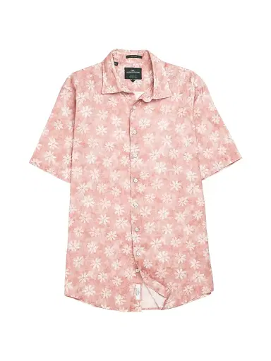 Rodd & Gunn Men's Belleknowes Linen Shirt - Flamingo - Size XXL | Thumbnail 1