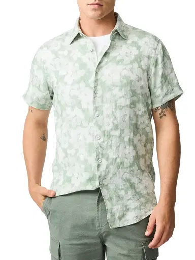 Rodd & Gunn Men's Springflat Sports Fit Shirt - Pistachio - Size Small | Thumbnail 3