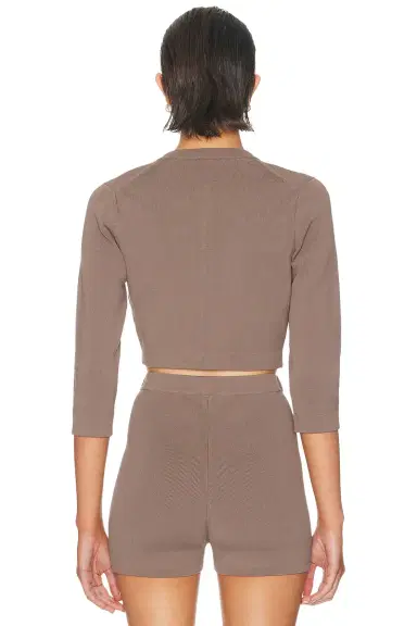 Skims Refined Knit Crop Cardigan | Thumbnail 3 Skims Refined Knit Crop Cardigan | Thumbnail 3