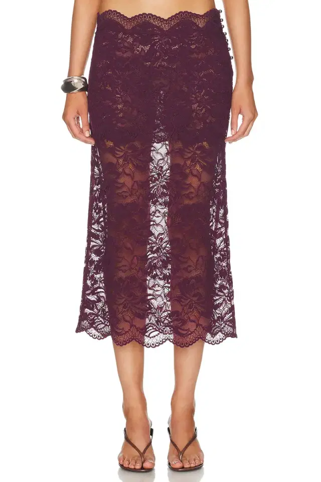 RABANNE Lace Midi Skirt