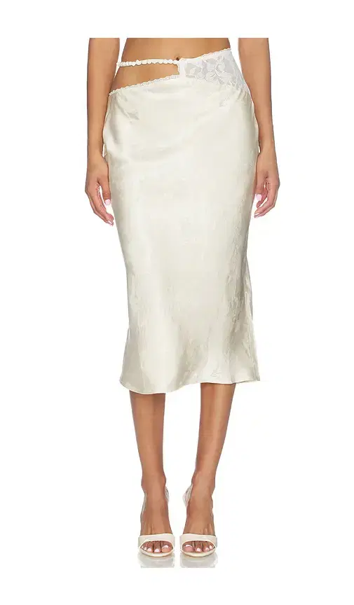 Adrift Satin Midi Skirt