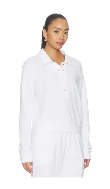 Michael Lauren Kyson Drop Shoulder Crop Polo | Thumbnail 2 Michael Lauren Kyson Drop Shoulder Crop Polo | Thumbnail 2