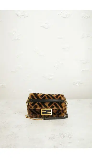 FWRD Renew Fendi Shearling Vitello Dolce Macro FF 1974 Mini Baguette Shoulder Bag | Thumbnail 2 FWRD Renew Fendi Shearling Vitello Dolce Macro FF 1974 Mini Baguette Shoulder Bag | Thumbnail 2