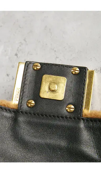 FWRD Renew Fendi Shearling Vitello Dolce Macro FF 1974 Mini Baguette Shoulder Bag | Thumbnail 8 FWRD Renew Fendi Shearling Vitello Dolce Macro FF 1974 Mini Baguette Shoulder Bag | Thumbnail 8