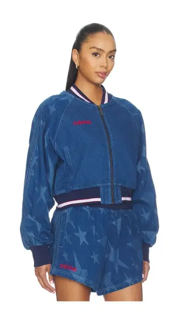 adidas Originals Superstar Denim Graphic Varsity Bomber Jacket | Thumbnail 3