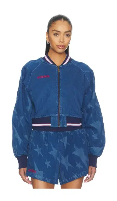 adidas Originals Superstar Denim Graphic Varsity Bomber Jacket | Thumbnail 1