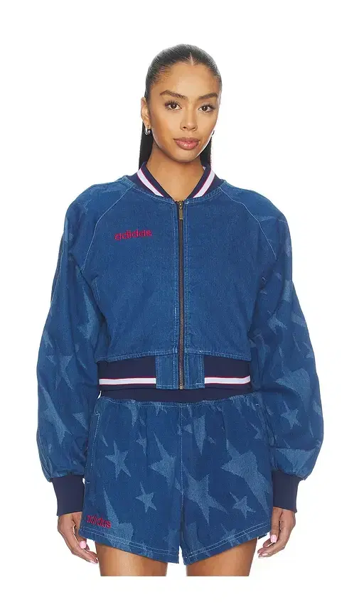 adidas Originals Superstar Denim Graphic Varsity Bomber Jacket