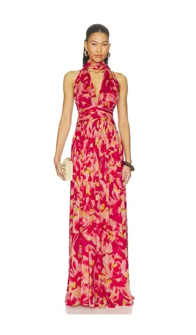 ROCOCO SAND Ruched Sash Maxi Dress | Thumbnail 1