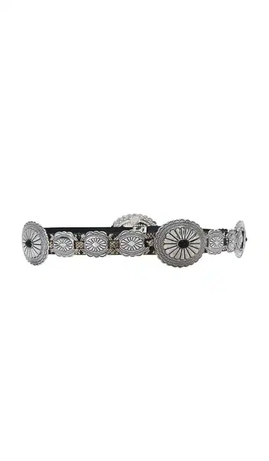 8 Other Reasons Snakeskin Belt With Ornate Silver Conchos And Black Stone Buckle | Thumbnail 2 8 Other Reasons Snakeskin Belt With Ornate Silver Conchos And Black Stone Buckle | Thumbnail 2