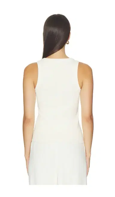 perfectwhitetee Daphne Structured Rib High Neck Tank | Thumbnail 3