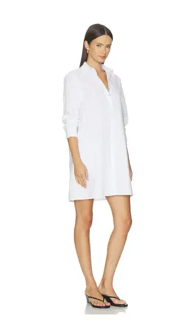 perfectwhitetee Felicia Cotton Poplin Button Down Dress | Thumbnail 2