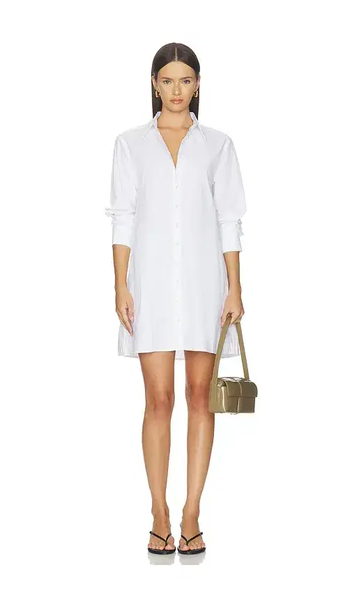 perfectwhitetee Felicia Cotton Poplin Button Down Dress