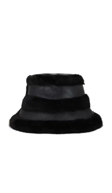 JOCELYN Faux Mink & Leather Bucket Hat | Thumbnail 3