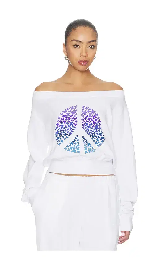 Lauren Moshi Bronwyn Off The Shoulder Sweatshirt