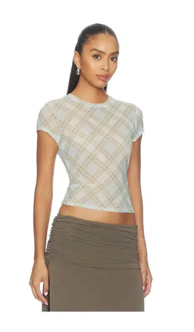 GOOD AMERICAN The Mesh Baby Tee | Thumbnail 3