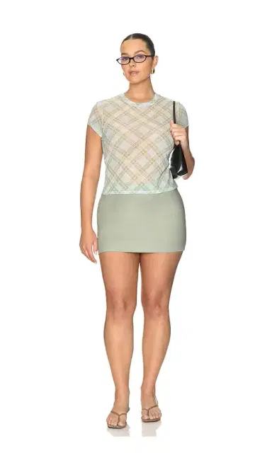 GOOD AMERICAN The Mesh Baby Tee | Thumbnail 8