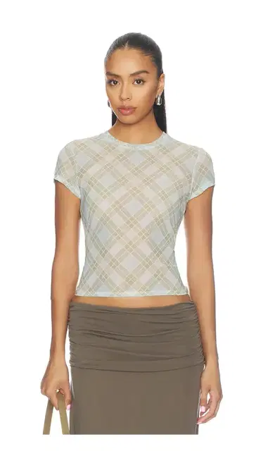 GOOD AMERICAN The Mesh Baby Tee | Thumbnail 1