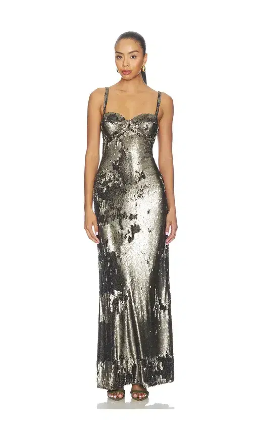 L'AGENCE Sayla Bias Cut Maxi Dress