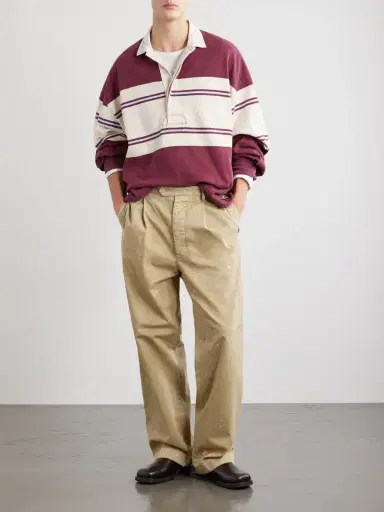 KAPITAL BIG Striped Cotton-Jersey Polo Shirt - Men | Thumbnail 2
